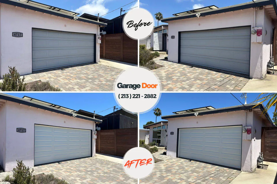 Before and after: garage door repair 77065